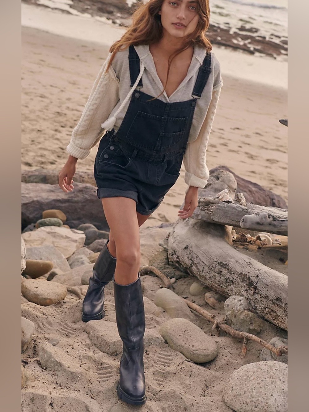 Free  People Ziggy Shortalls Black Denim NWT XS Ret $88 - Picture 4 of 9